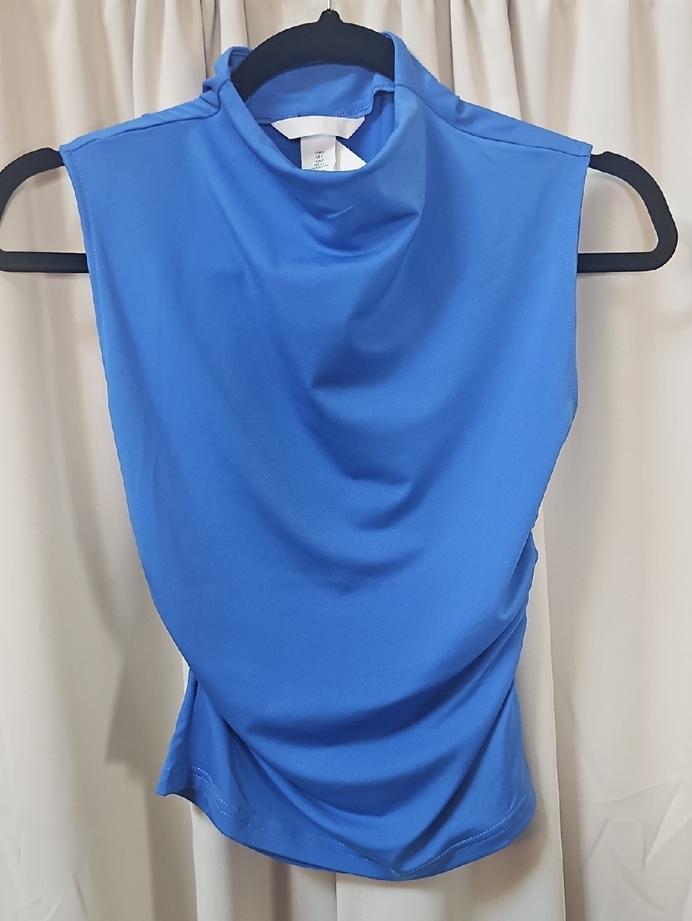 H&M Blue Draped Sleeveless Top